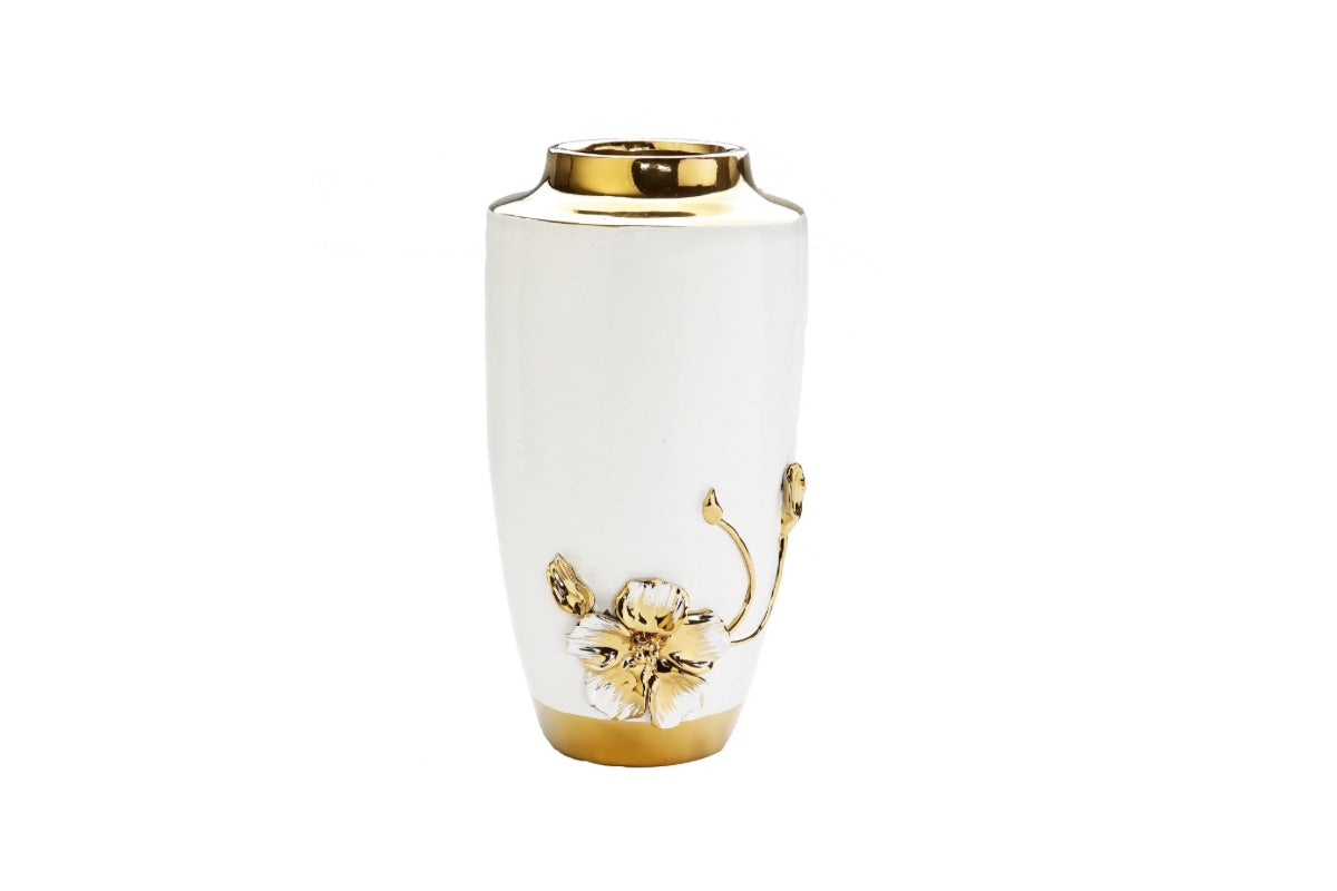 Luxurious Decorative White and Gold Vases Sold by KYA Home Decor.