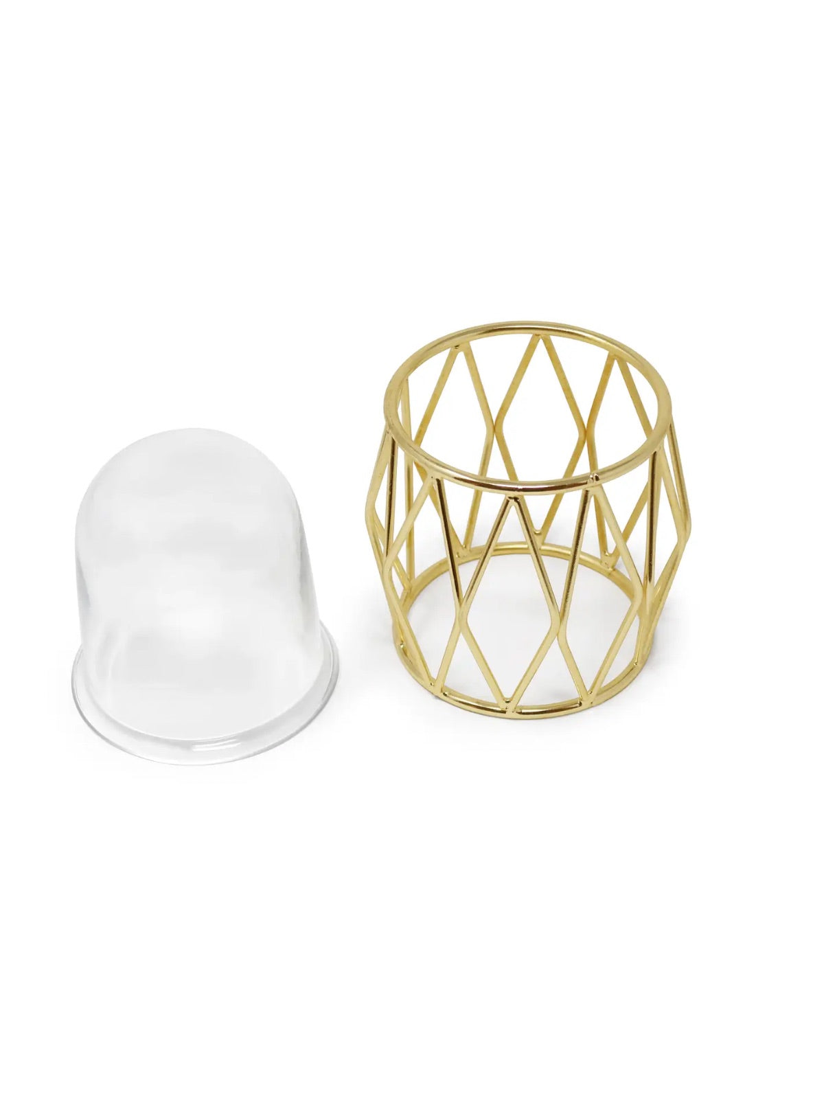 Brass Gold Diamond Shaped Hurricane Candle Holder - Elegant Home Decor.