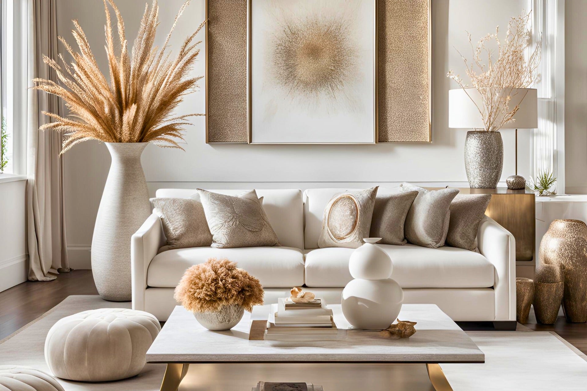 Luxury Living Room with Elegant Home Decor Accent Pieces Image Banner