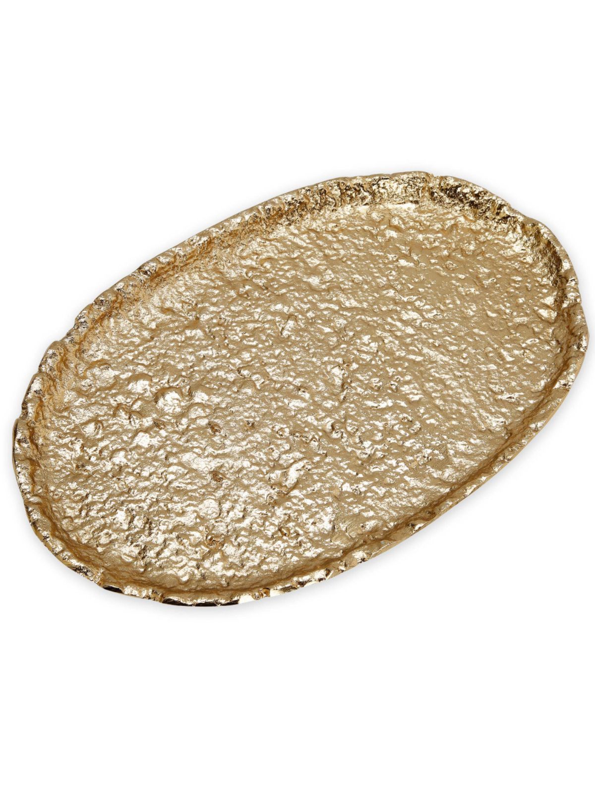 Stainless Steel Gold Hammered Oval 13 inch Tray Sold by KYA Home Decor.