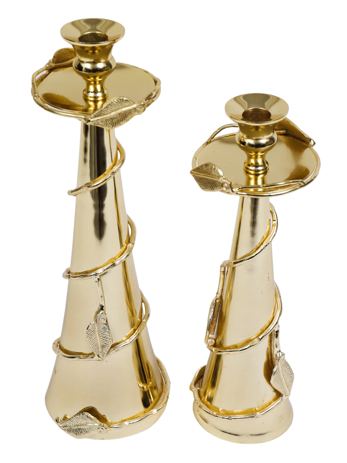 These gold detailed candle holders are a beautiful addition to your coffee table or credenza! Style them anywhere in your home with some taper candles