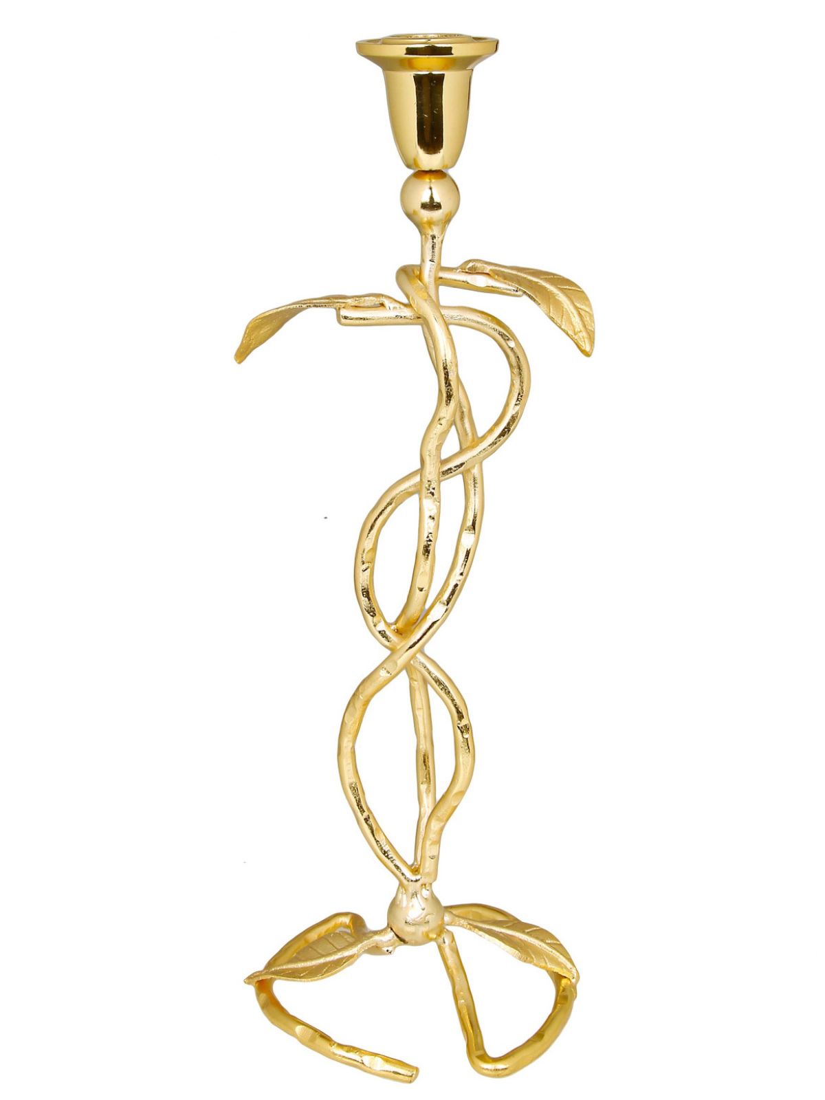 12.5H Gold Stainless Steel Leaf Design Candle Holder. Sold by KYA Home Decor.