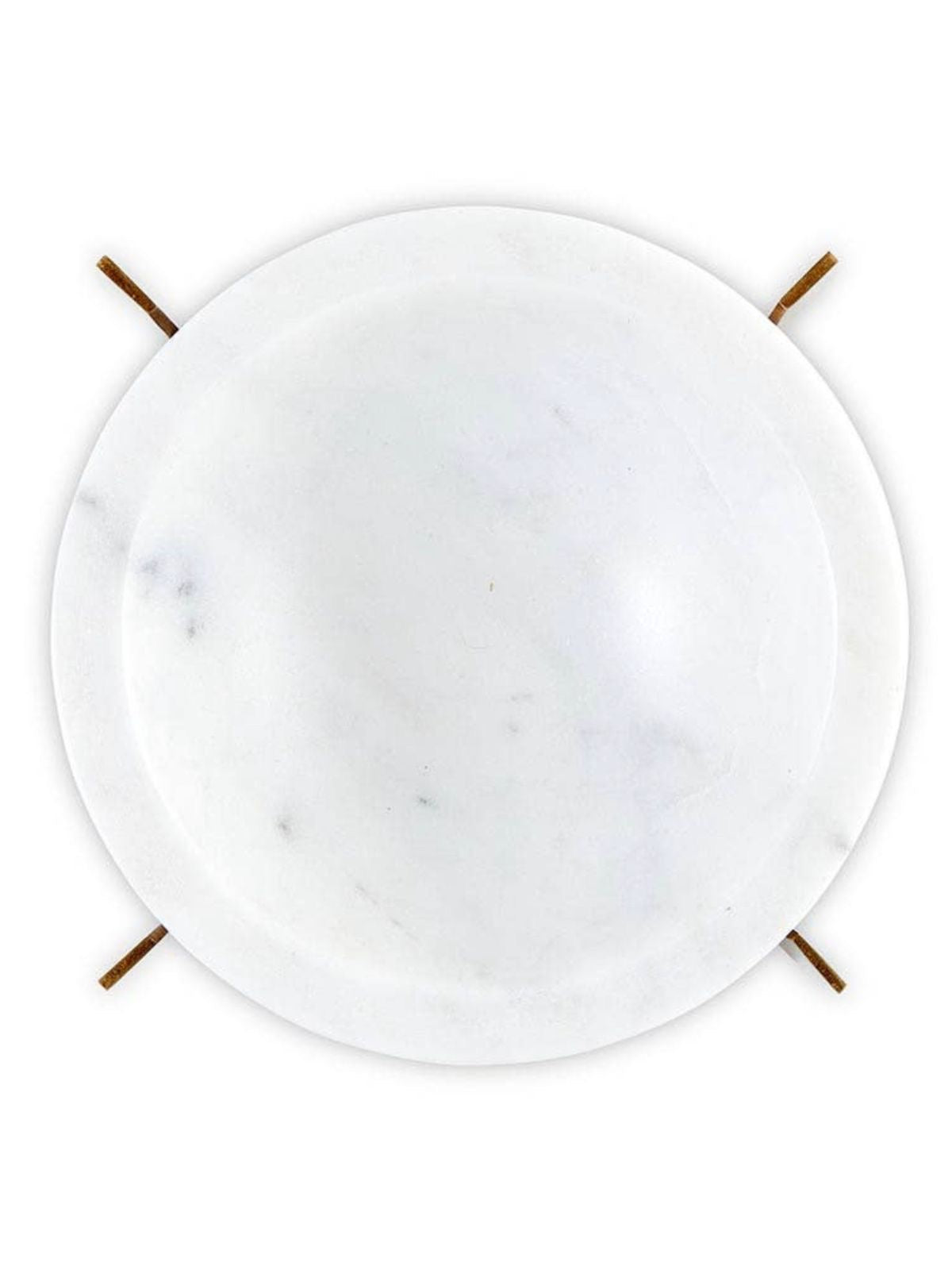 This 7 inch White marble bowl in a brass stand is elegant and simple in design which makes it perfect for keeping dips and toppings chilled while serving. Sold By KYA Home Decor.