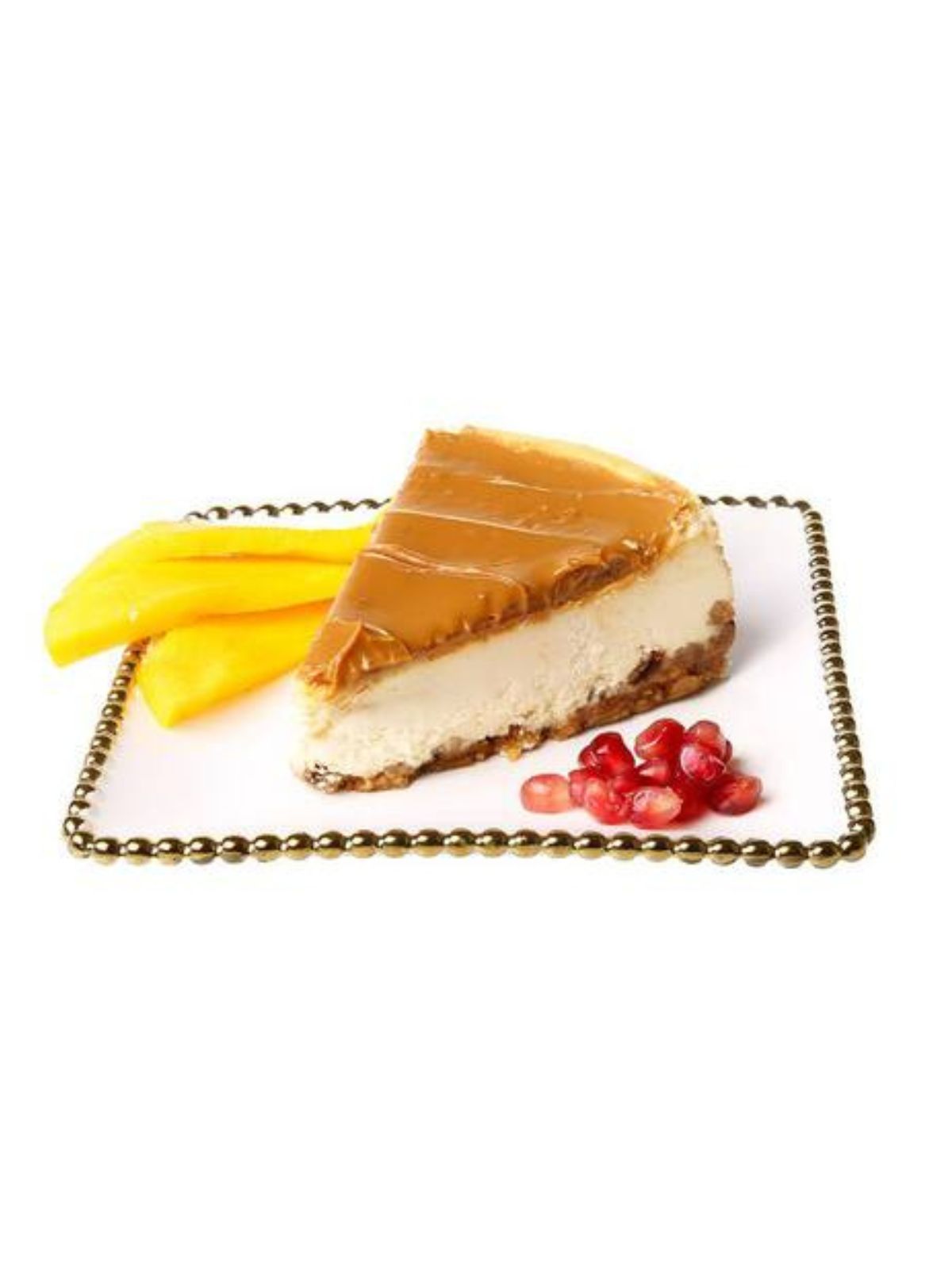 These charming 8x8 porcelain square plates come in a set of four. The gold beads edging the white plate forms the perfect balance of elegance and sophistication. Sold By KYA Home Decor.