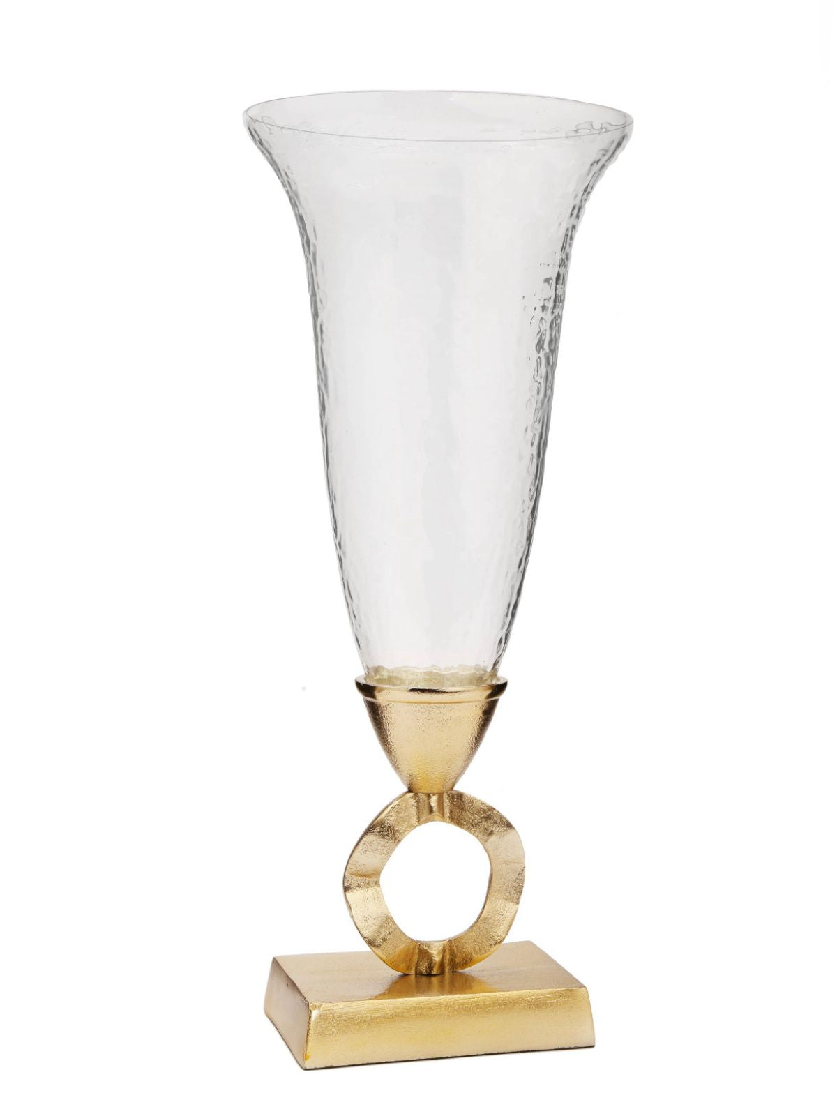 18H Luxury Glass Vase With Gold Brass Loop Stem - KYA Home Decor
