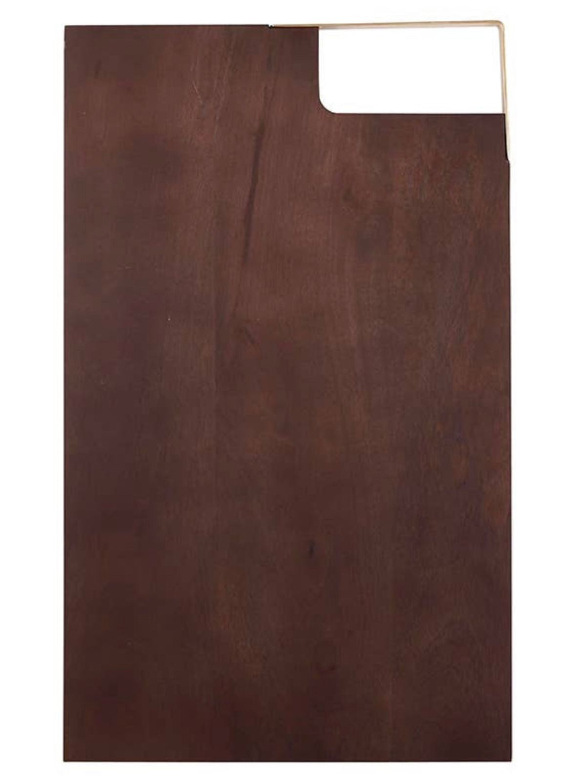 Serve your favorite cheeses and appetizers on this Wood and Brass 18 inch rectangular board.