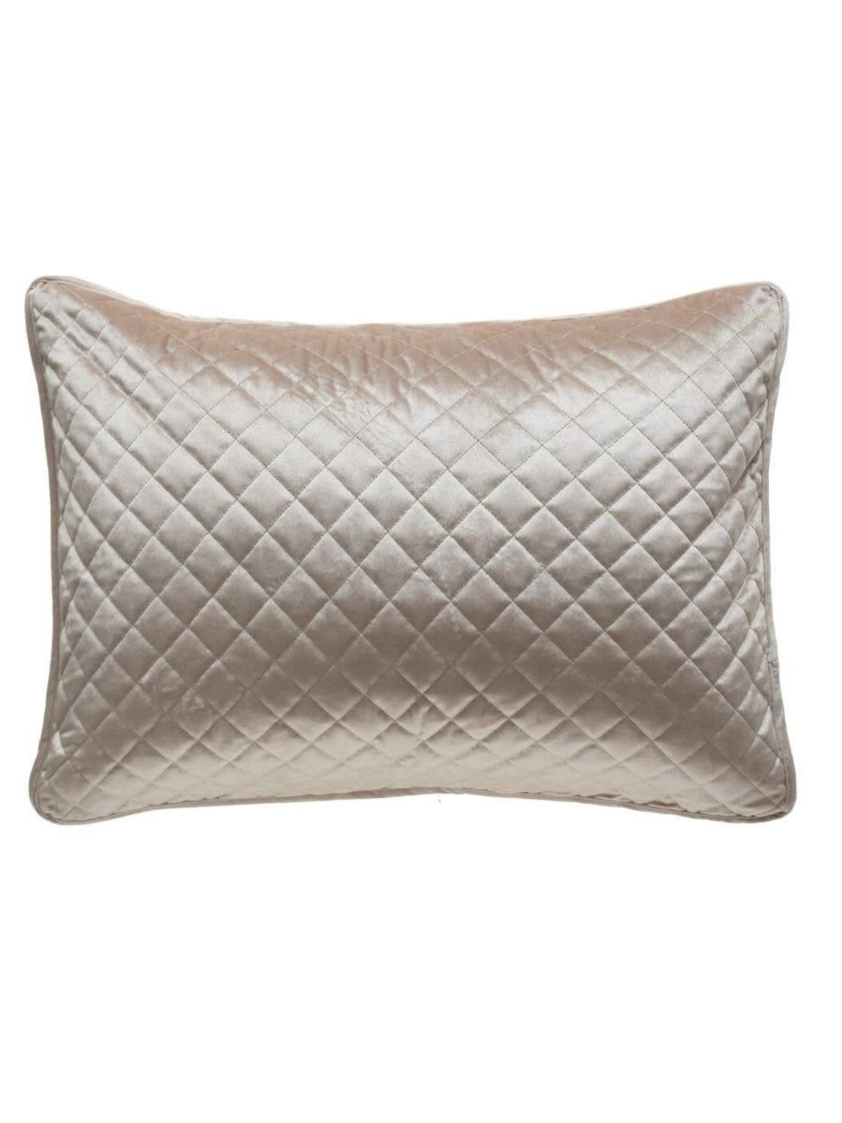 The Noah quilt set features a velvet fabric with a boxed diamond quilt pattern. The rich decorator look of this quilt set will add glamor and glitz to any room.