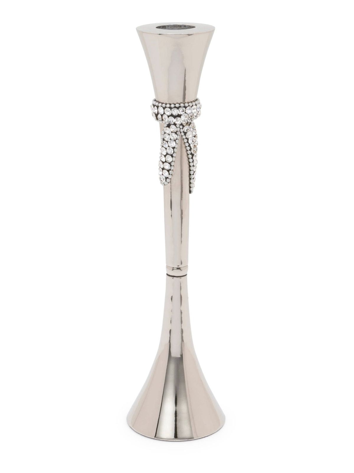 12.25H Stainless Steel Candlestick Holder with Diamond Ribbon Knot Design. Sold by KYA Home Decor.