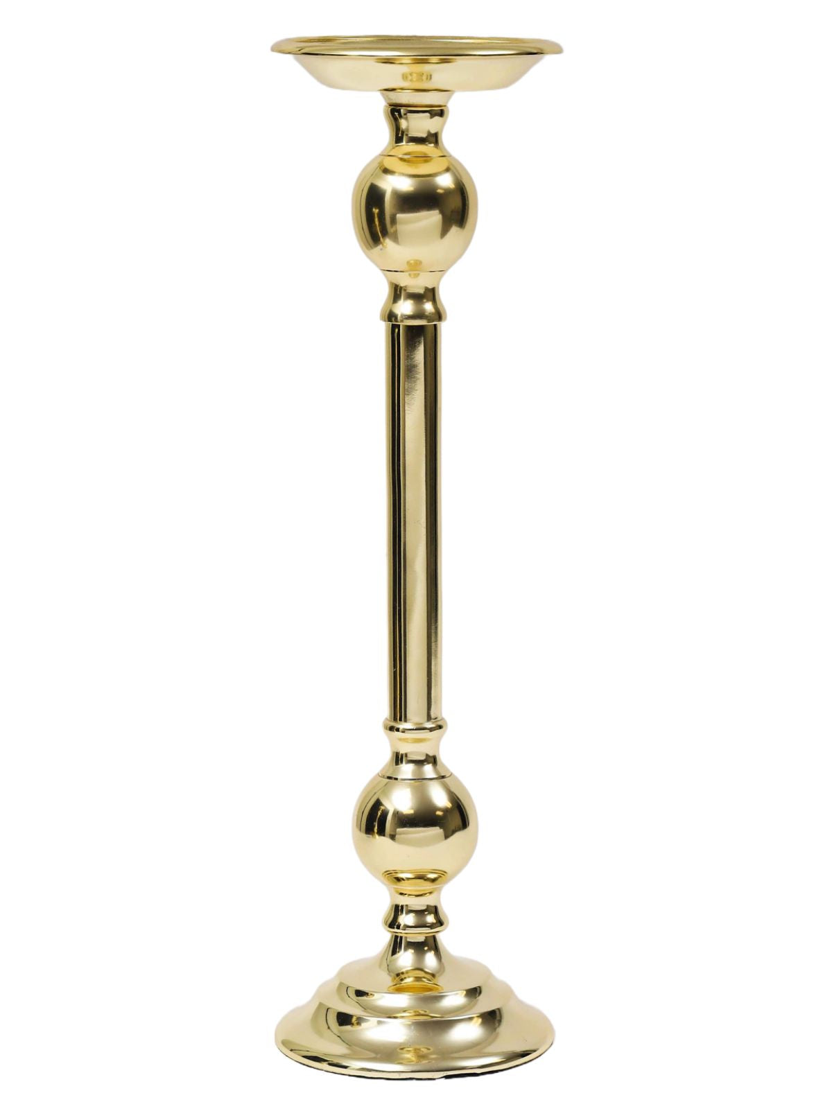 18H Gold Brass Candleholder with Bead Detailed Between the Stem. Sold by KYA Home Decor.