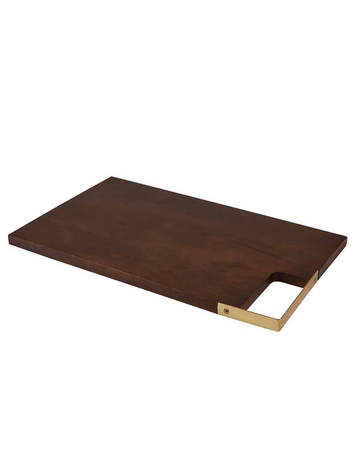 18 inch Luxury Mango Wood and Brass Rectangular Serving Board.