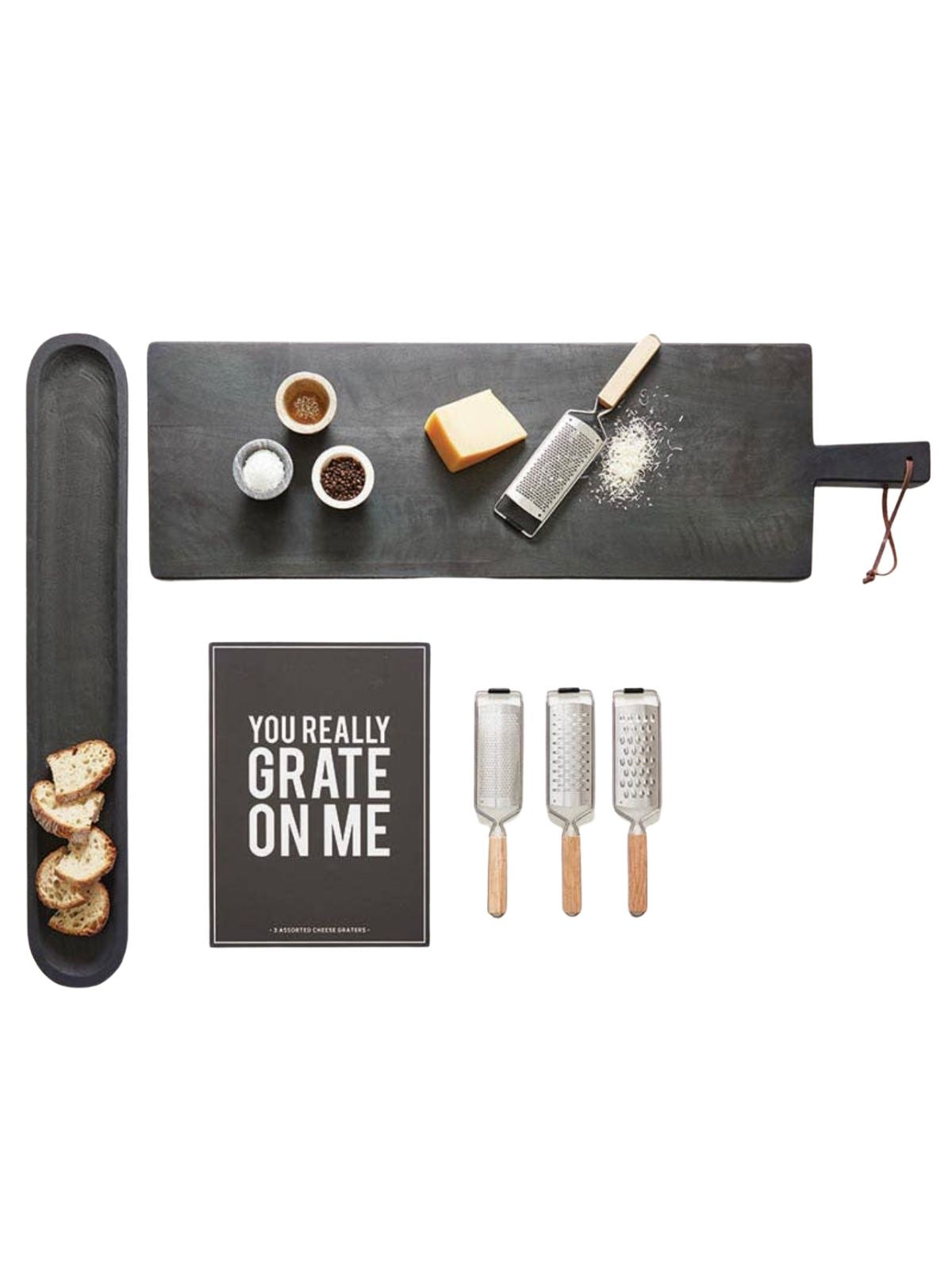 This stainless steel and oak wood grating tool collection is both functional and practical. This gift set is ideal for grating everything from firm cheese and chocolate to produce and spices available at KYA Home Decor.