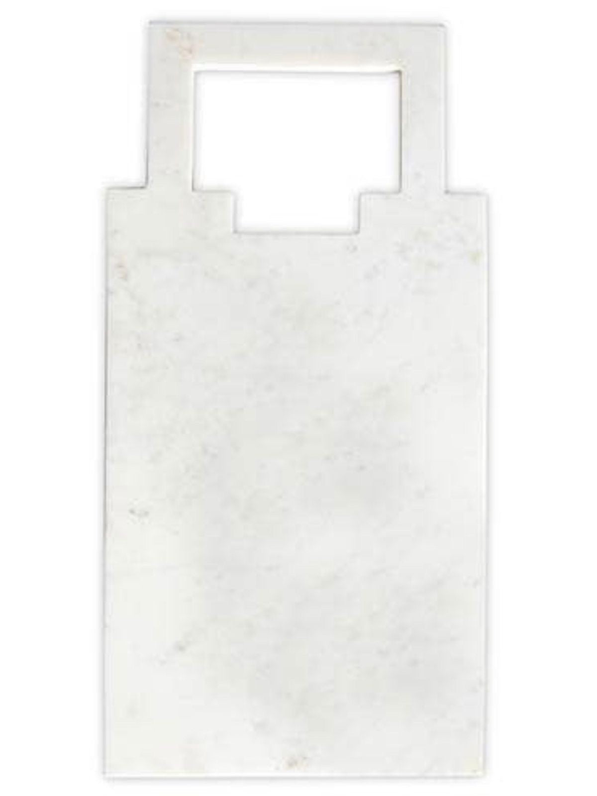 18L White Marble Serving Tray with Square Handle.