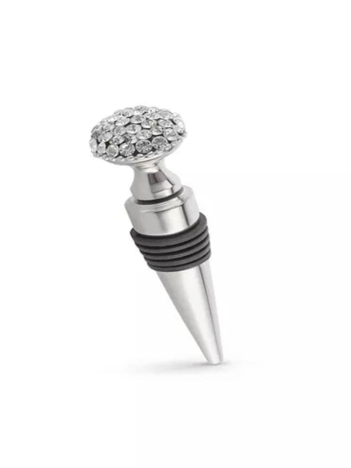 This captivating stainless steel bottle stopper with diamonds has amazing diamonds on it that sparkle and makes it colorful.