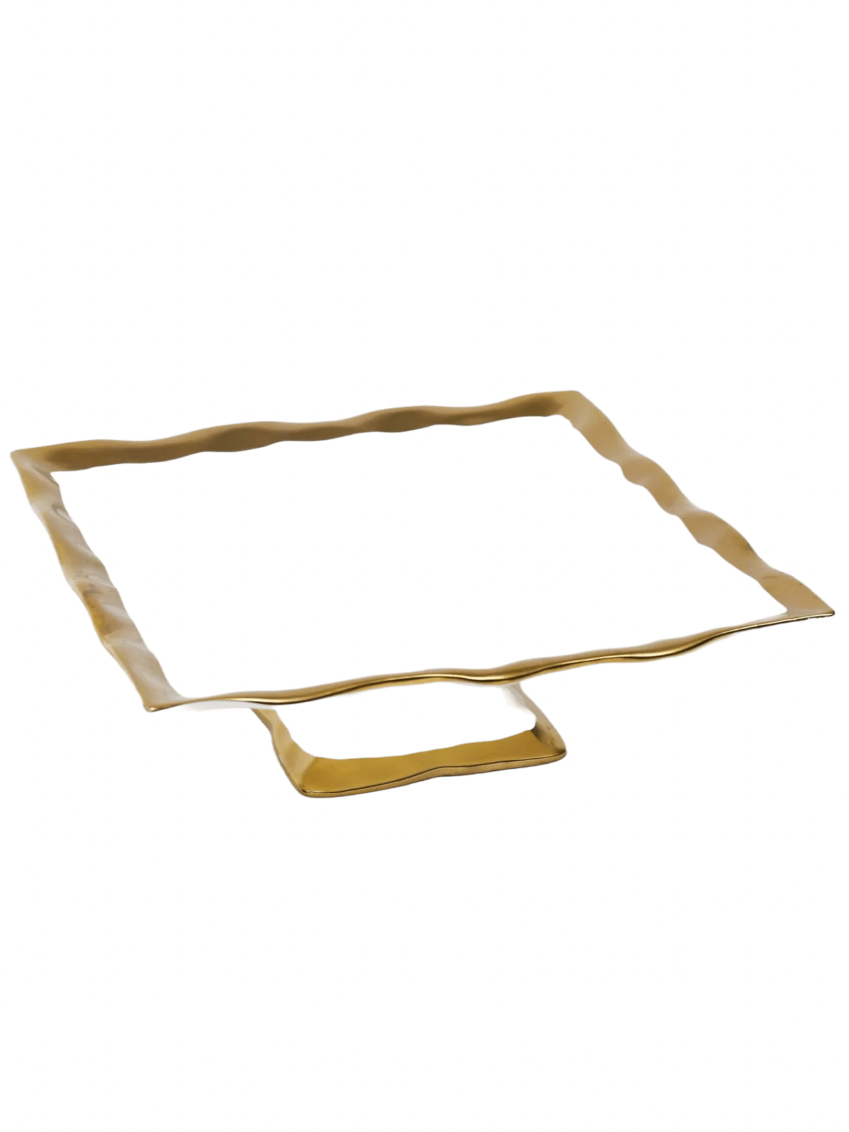 Gold and White Porcelain Footed Cake Plate measuring 11D sold by KYA Home Decor.