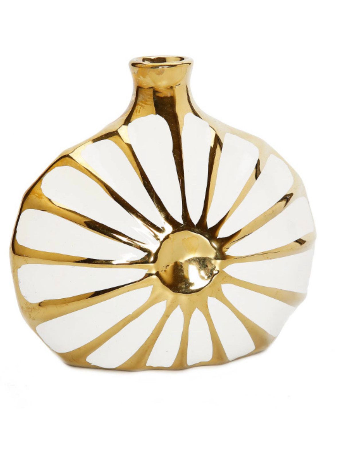 Iris and Rose Luxury Scented White Ceramic Reed Diffuser with Gold Ruffled Design