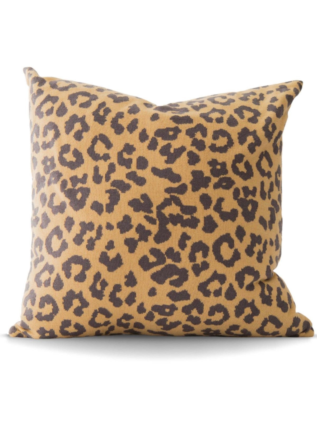 The luxurious soft feel of this 20x20 Leona Leopard 100% cotton knit pillow has a weighty stretch, making it one of your favorites. It is yarn-dyed for a lasting rich color. Sold by KYA Home Decor