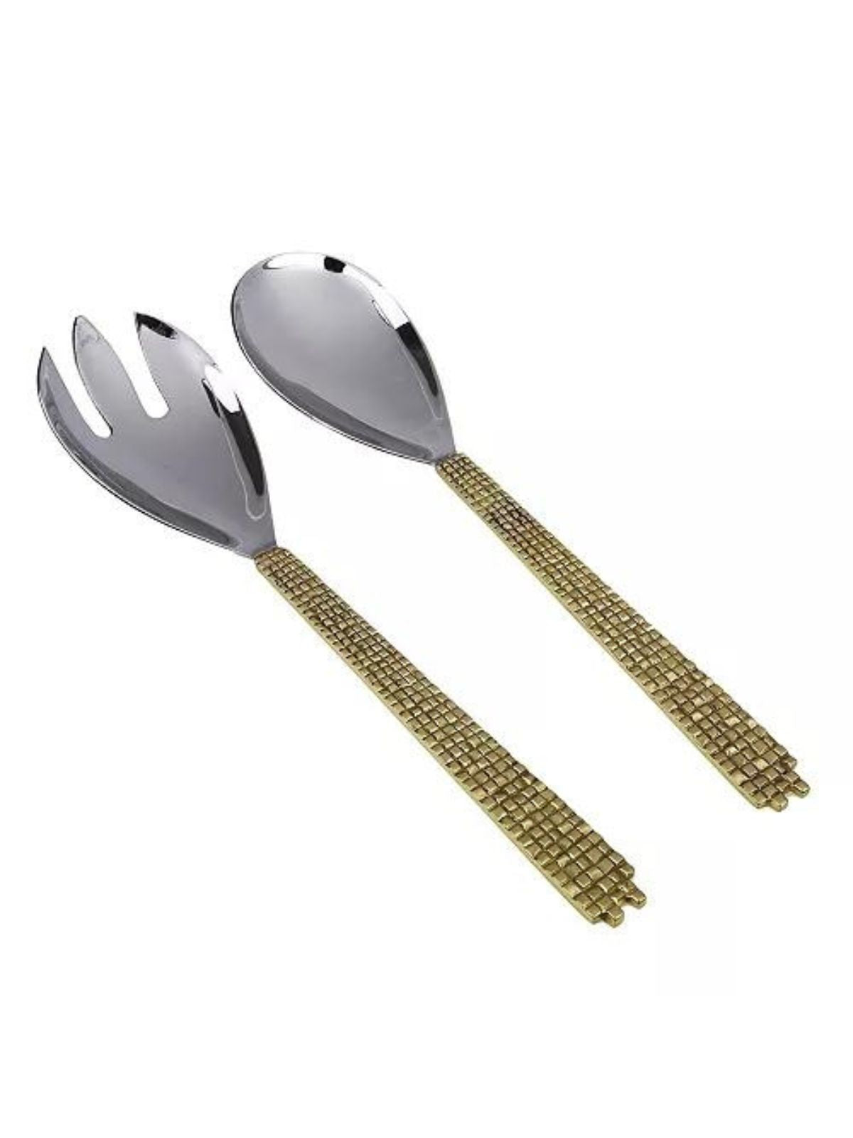 This 12L Mosaic Salad Server Set is beautifully crafted in fine stainless steel and decorated with gold-tone mosaic handles sold by KYA Home Decor