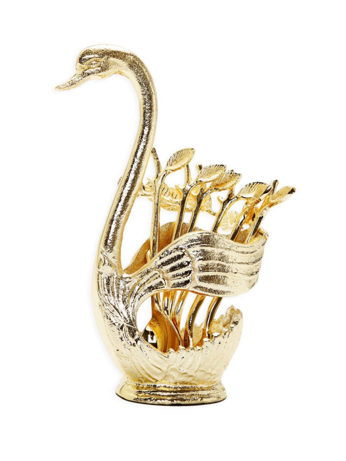 This stunning swan spoon holder holds 6 gold toned dessert spoons which will be a perfect addition to your dessert station available at KYA Home Decor.