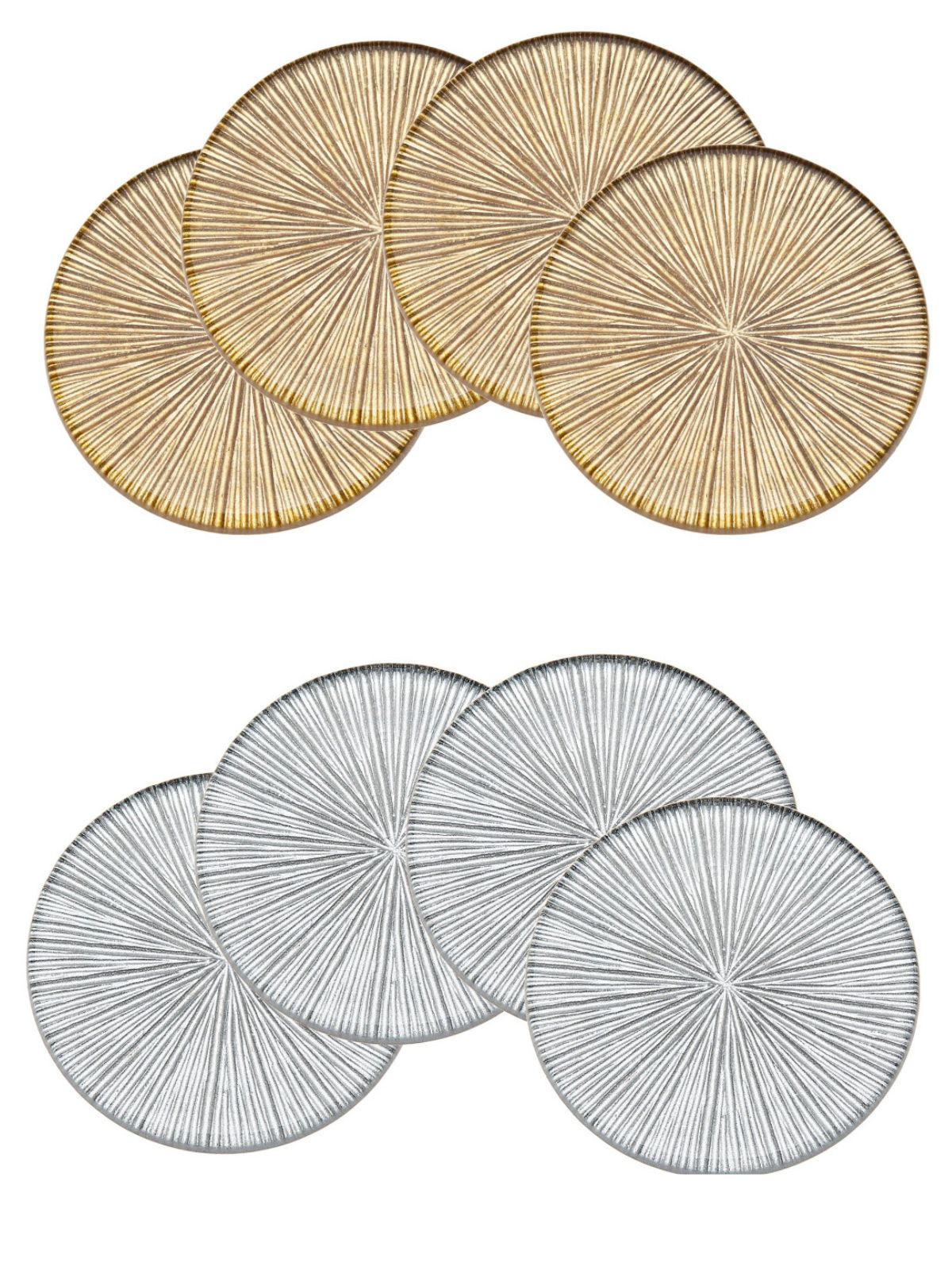 This elegant set of coasters can be used for everyday or any occasion. With a Sleek and luxe design which fits any décor and makes for a great accent or gift.