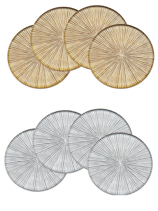 This elegant set of coasters can be used for everyday or any occasion. With a Sleek and luxe design which fits any décor and makes for a great accent or gift.