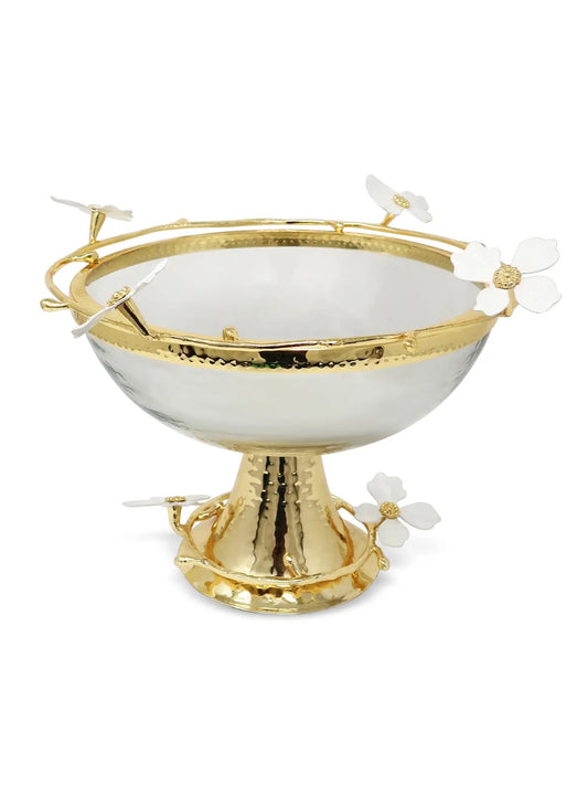 Millea Champagne Gold and Ivory Decorative Centerpiece Bowl