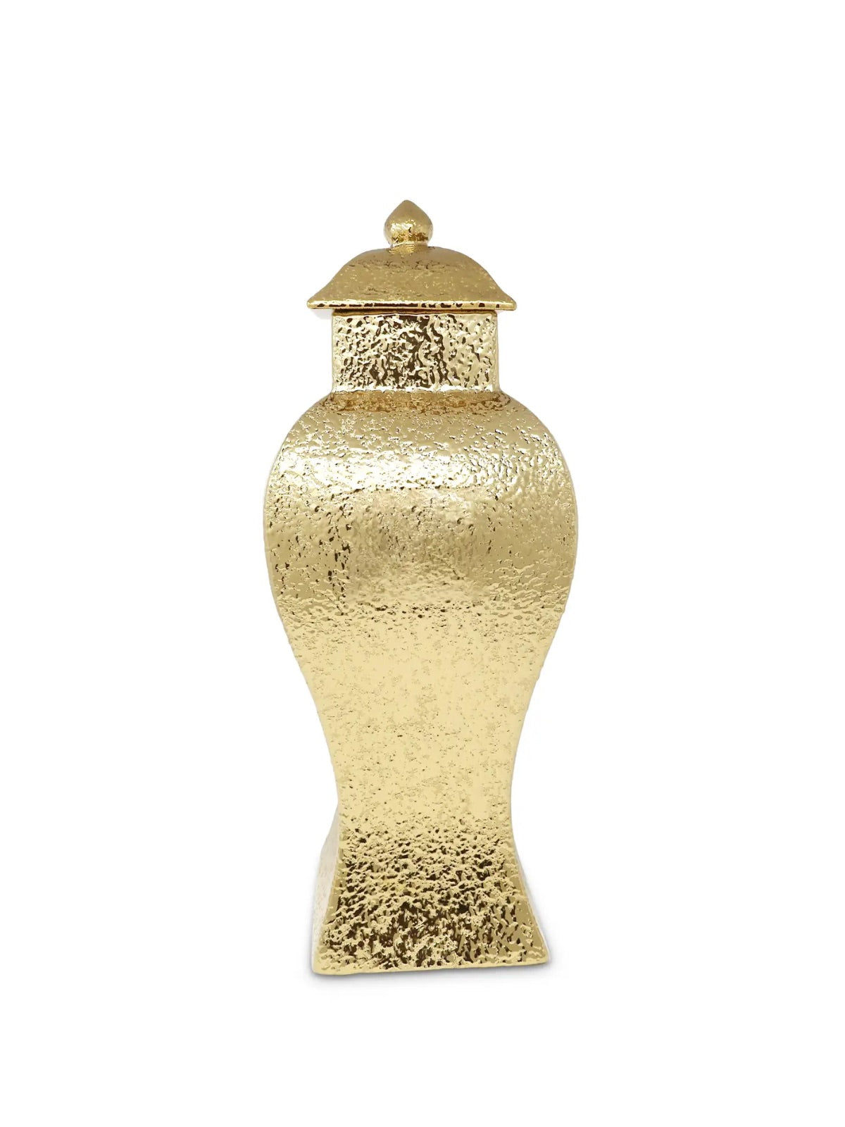 Hammered Gold Ginger Jar with Lid - Luxurious Home Decor Accent - Available in Medium Sizes