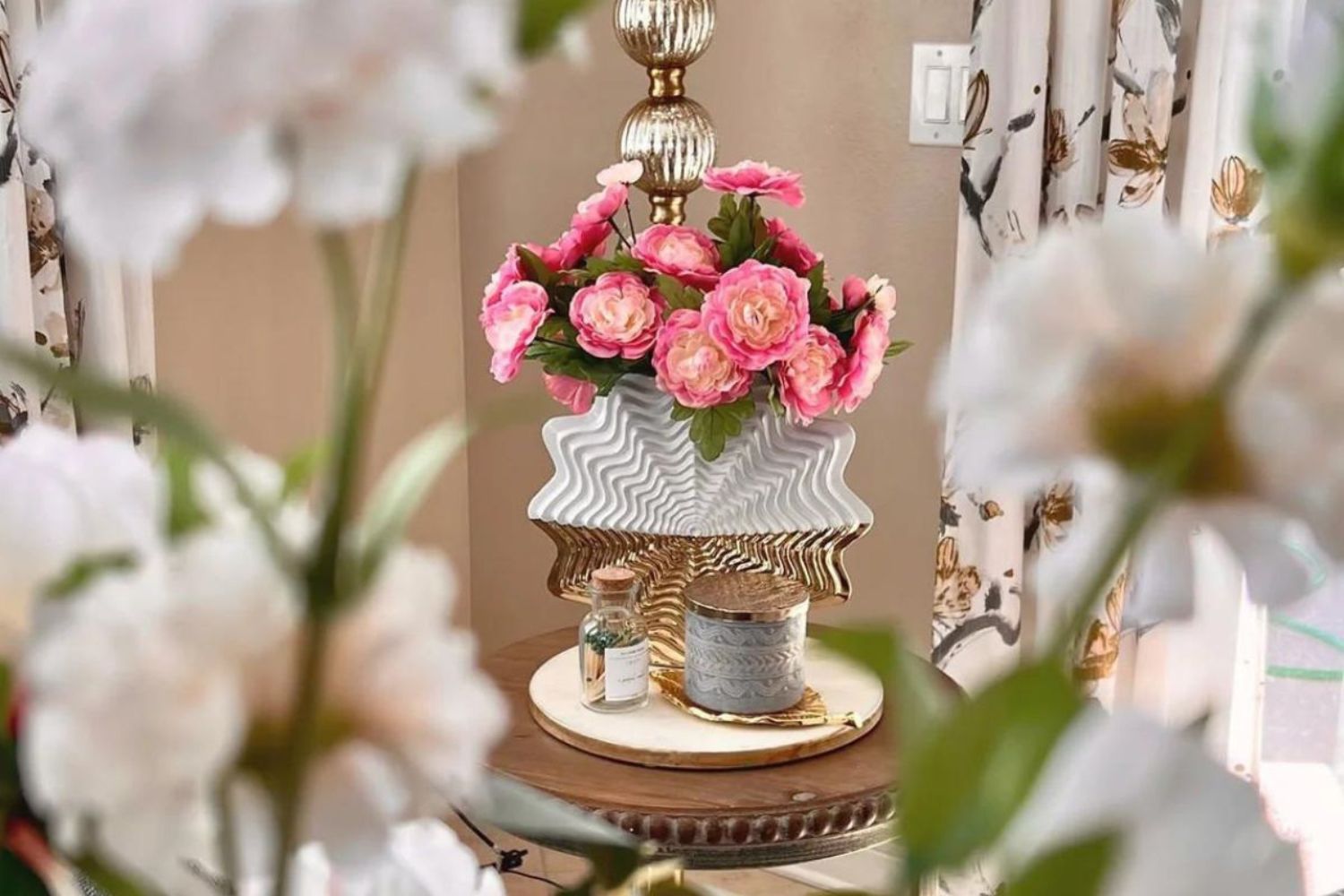 KYA Home Decor Footer Image Of Luxury Vases with Stunning Flowers.