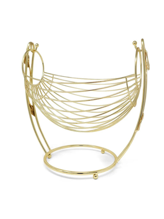 Luxury Gold Wire Decorative Basket - Stylish and Functional Home Decor Accent.