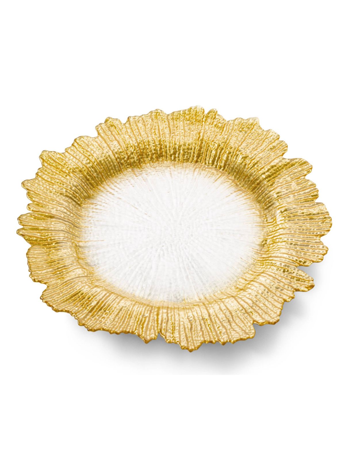 These 12D Flower Shape charger plates are made from highly durable glass and authentic material that is sure to give you a long-lasting service. Sold KYA Home Decor