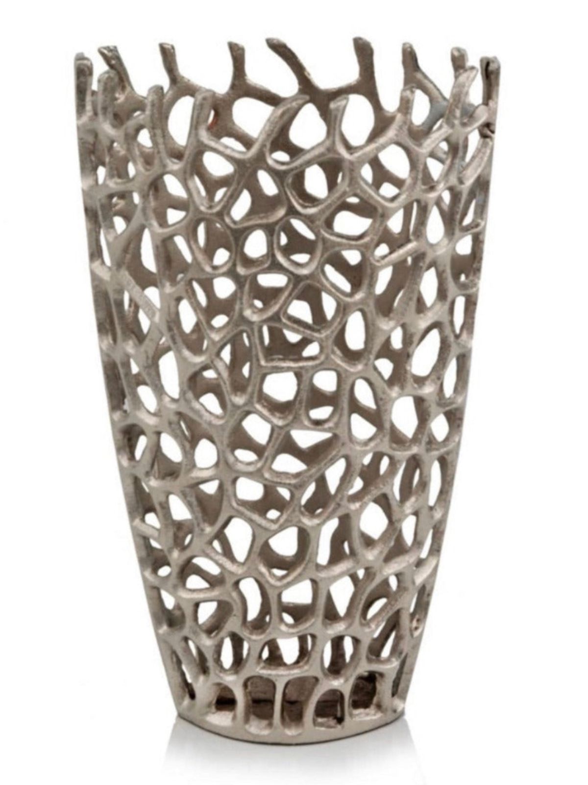 16 inch Tall Shiny Nickel Twig Design Table Vase - KYA Home Decor. 
