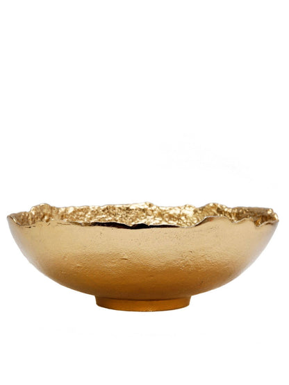 Raw Edged Stainless Steel Gold Metallic Bowl Sold by KYA Home Decor.