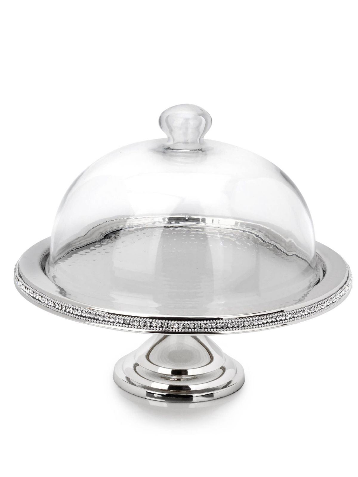 Stainless Steel Dome Cake Stand with Diamond Details Sold by KYA Home Decor.