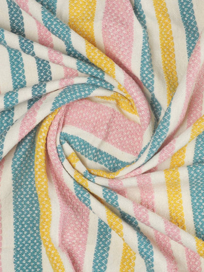 Come get cozy with your new favorite throw blanket! The well-toned stripes go well with a variety of different home decor themes and provide an eye-catching design. No matter the season, there is always time to relax and snuggle up with this new addition to your home. 