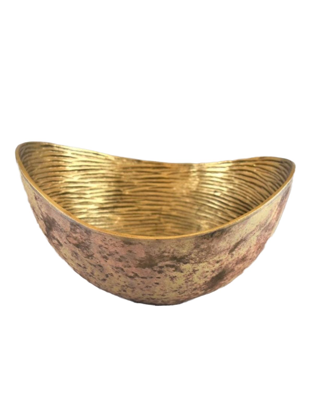 Burnt Nickel Centerpiece Bowl with Golden Inner.