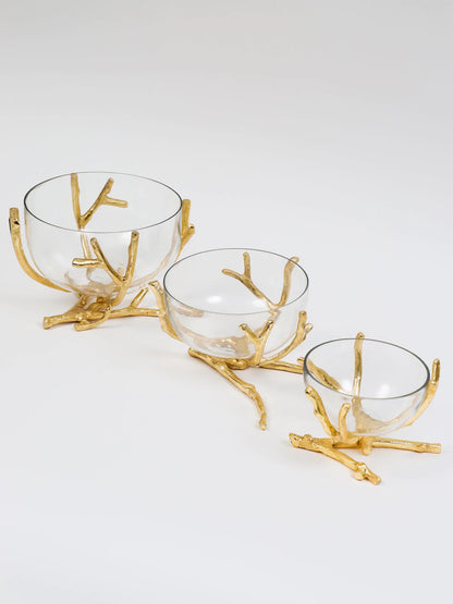 Gold Twig Base with Removable Glass Bowl Sold by KYA Home Decor.