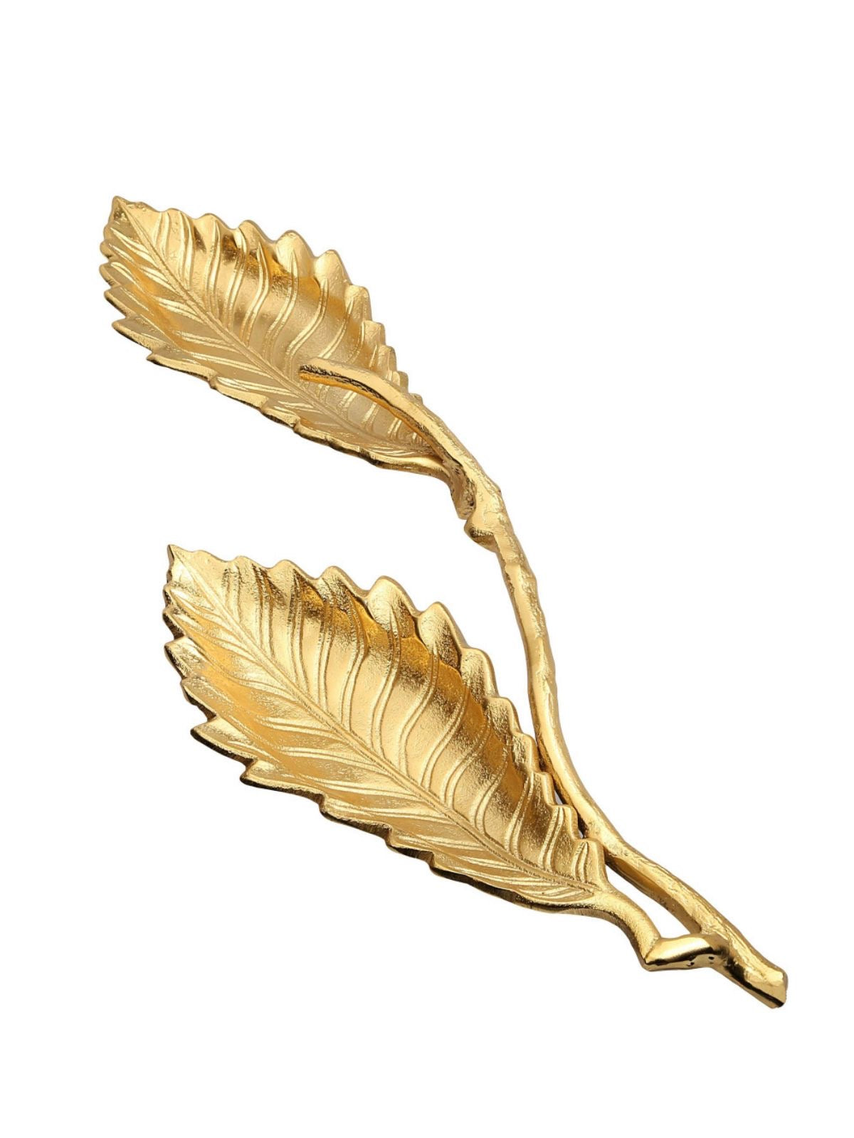 Due Livelli Gold Dish with Gold Branches