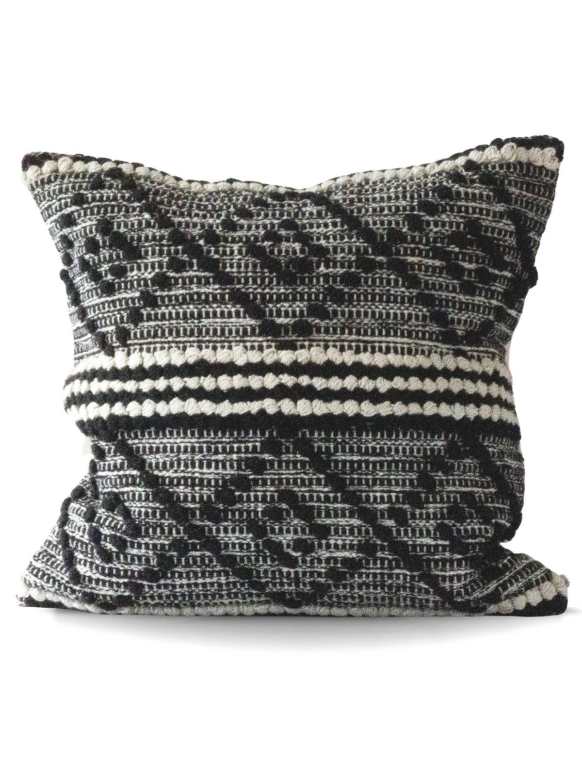 Add a boho flare to any space with the 18x18 Nubia Variegated Pillow Cover. With its geometric textures and calming hues this Pillow cover is perfect for any couch, chair, or bed. Sold by KYA Home Decor 