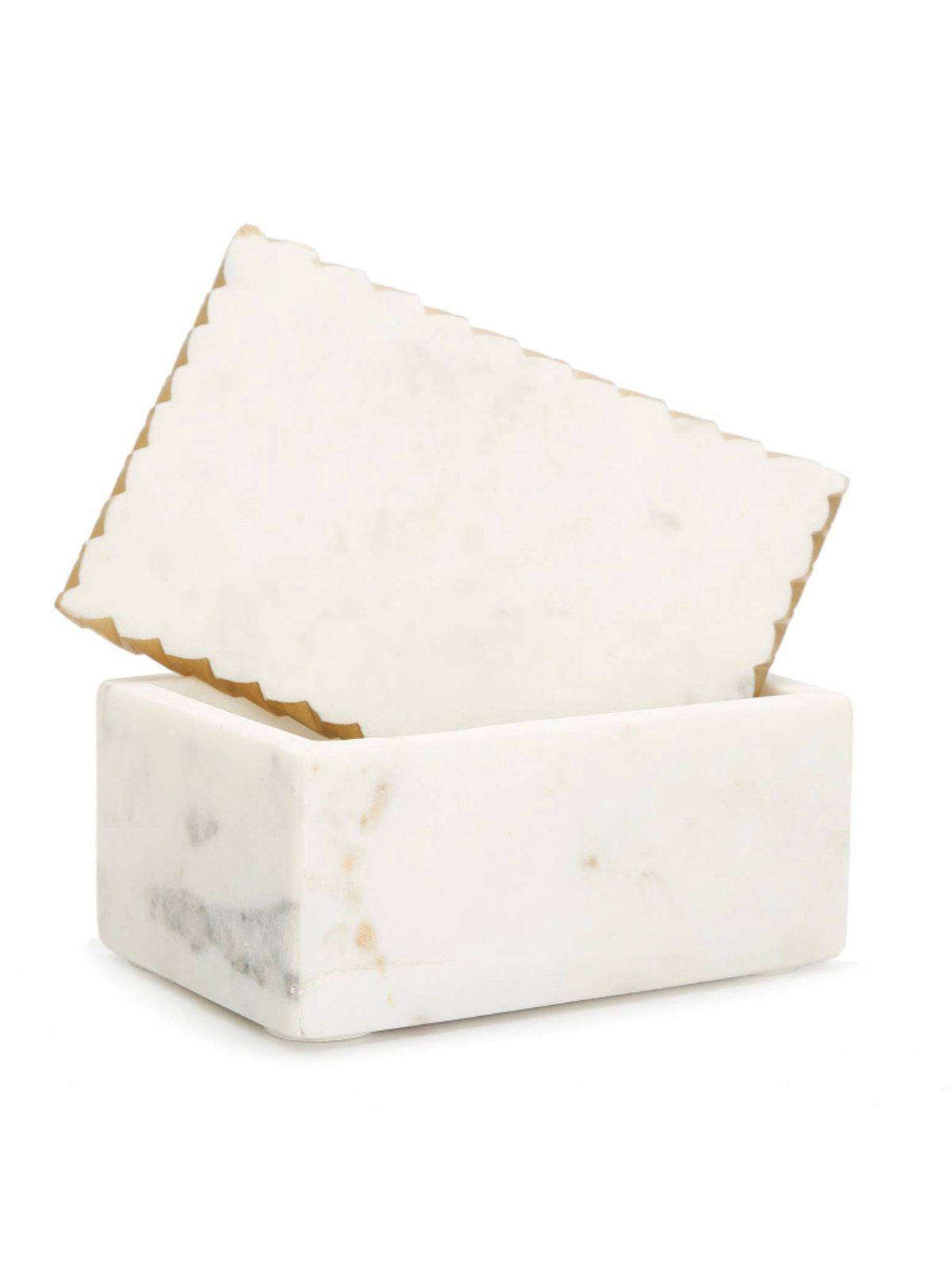 White Marble Decorative Box With Gold Edge Measures 6.5L x 4.5W x 3H. Sold by KYA Home Decor
