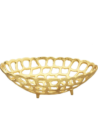 Stainless Steel Gold Oval Looped Bread Basket sold by KYA Home Decor.
