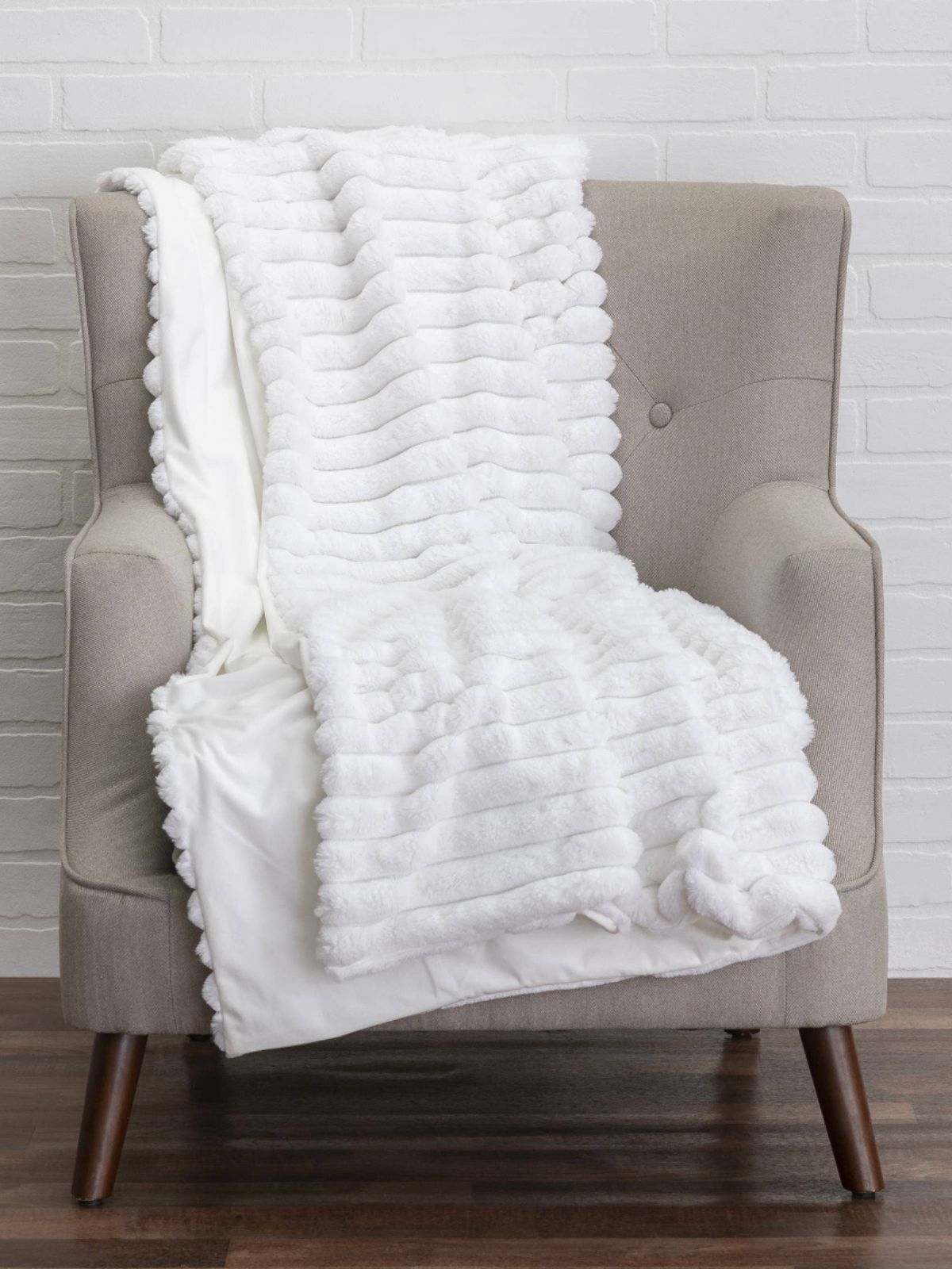 Lux White Designer Throw Blanket Sold by KYA Home Decor, 60L x 50W. 