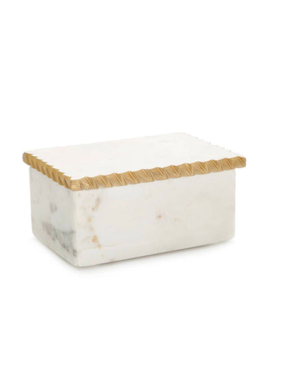 White Marble Decorative Box With Gold Edge Sold by KYA Home Decor.