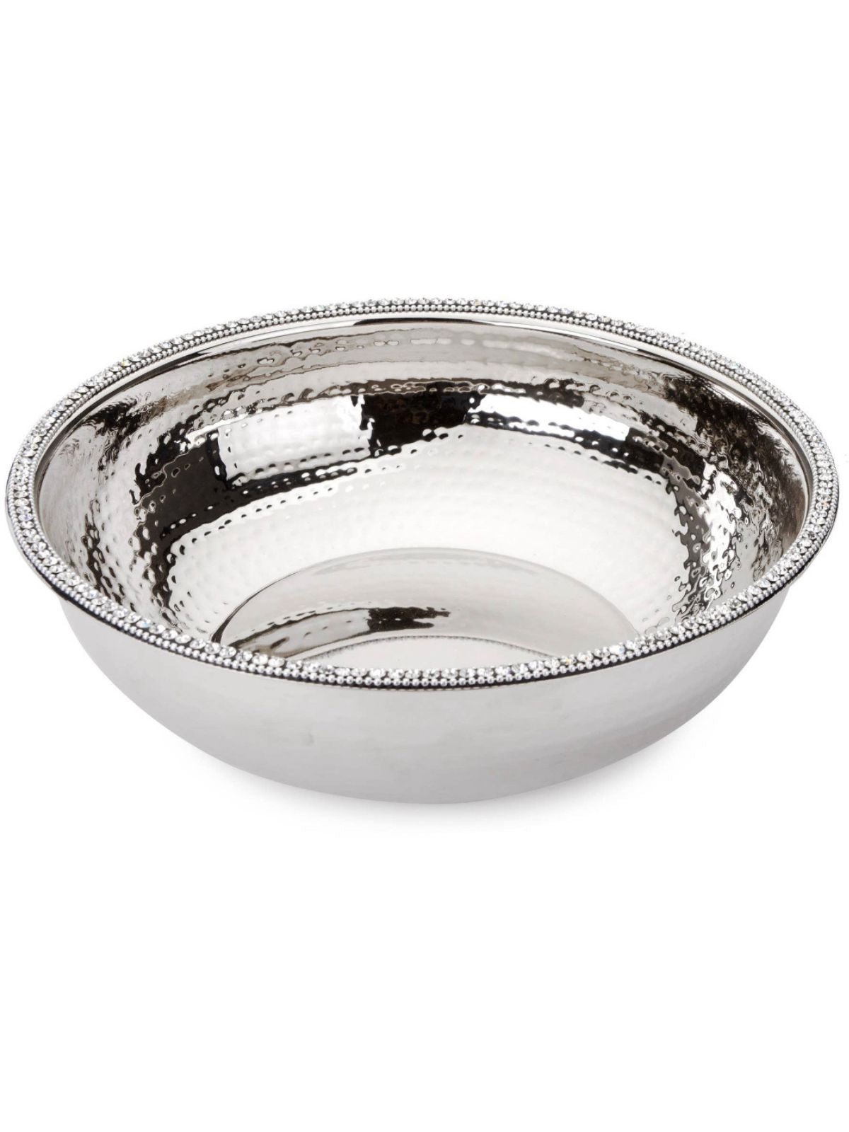 Stainless Steel Bowl with Diamond Details, Measure 10.75D x 3H.