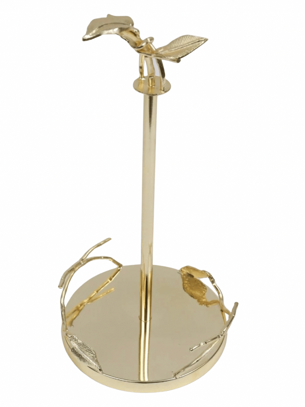 Stainless Steel Paper Towel Holder with Gold Leaf Design – Classic Touch  Decor