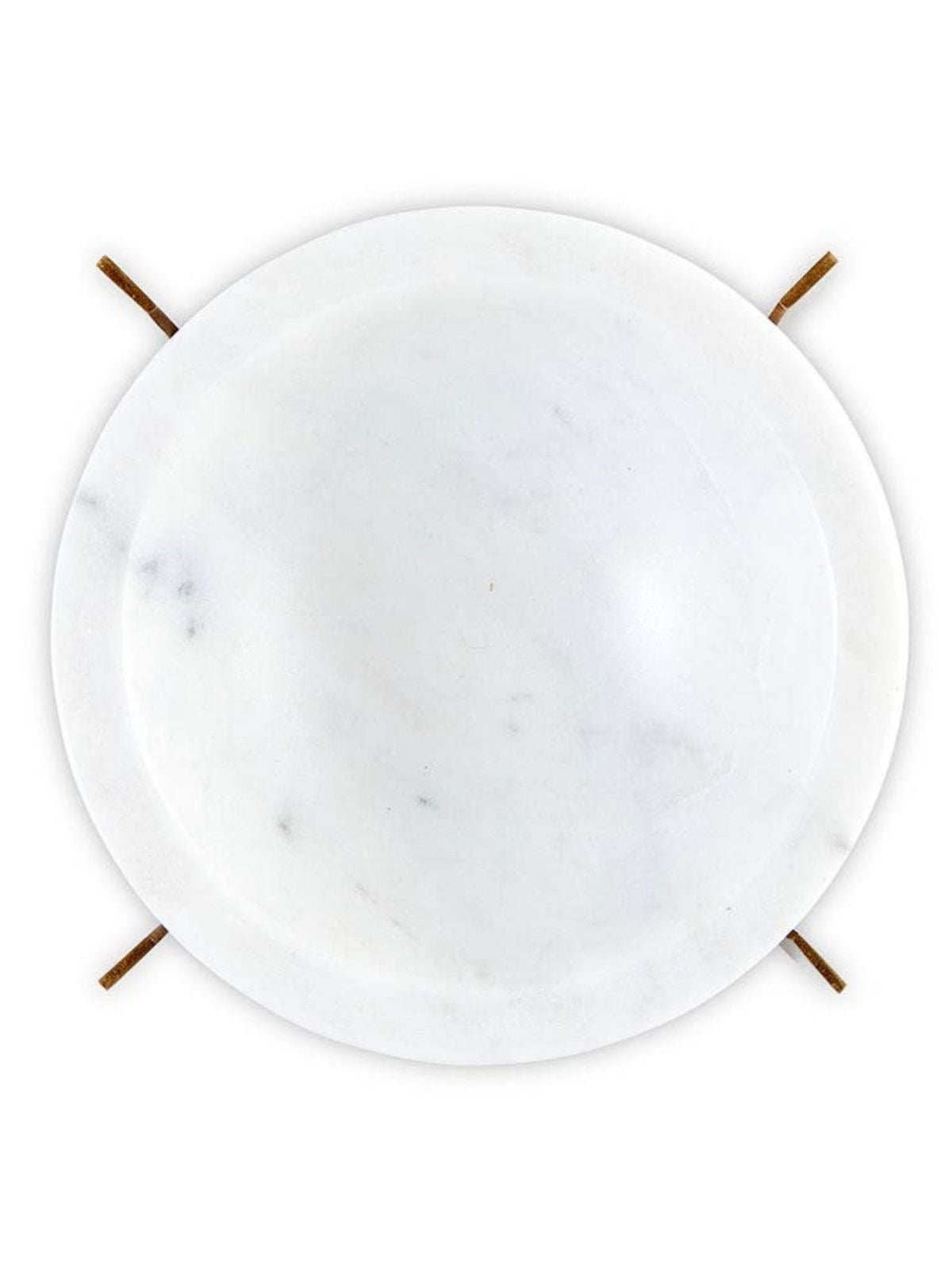 This 7 inch White marble bowl in a brass stand is elegant and simple in design which makes it perfect for keeping dips and toppings chilled while serving. Sold By KYA Home Decor. 