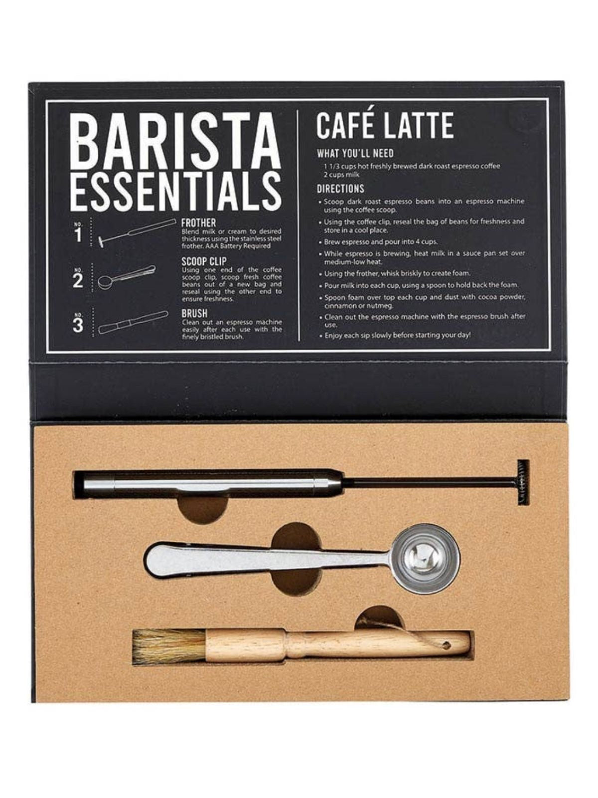 Make the perfect coffee at home with our new Barista set. This set includes a frother to blend cream or milk, coffee bag clip with scoop and a brush for cleaning any coffee grinder. Sold by KYA Home Decor