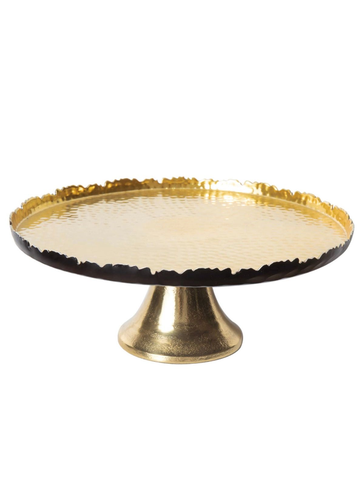 11D Black and Gold Stainless Steel Footed Cake Stand, Sold by KYA Home Decor. 