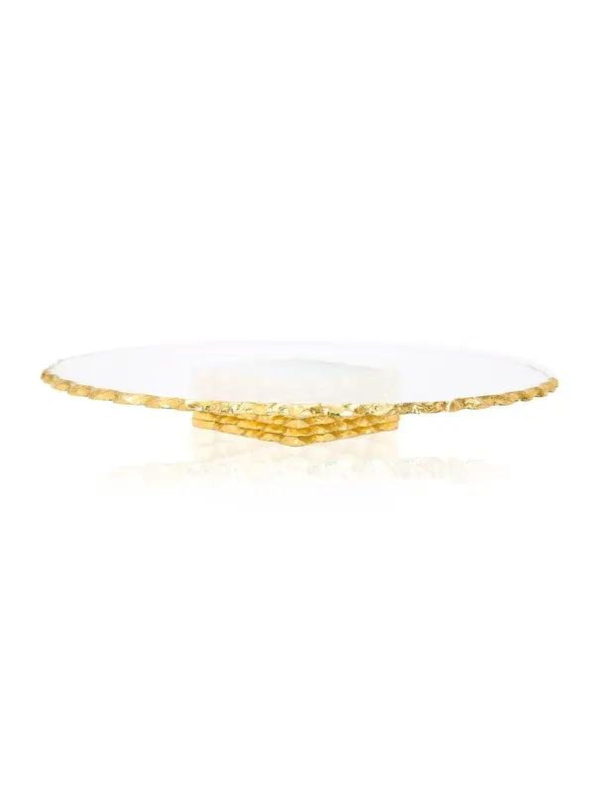 12D Stacked Glass Cake Stand With Luxurious Gold Edges sold by KYA Home Decor.
