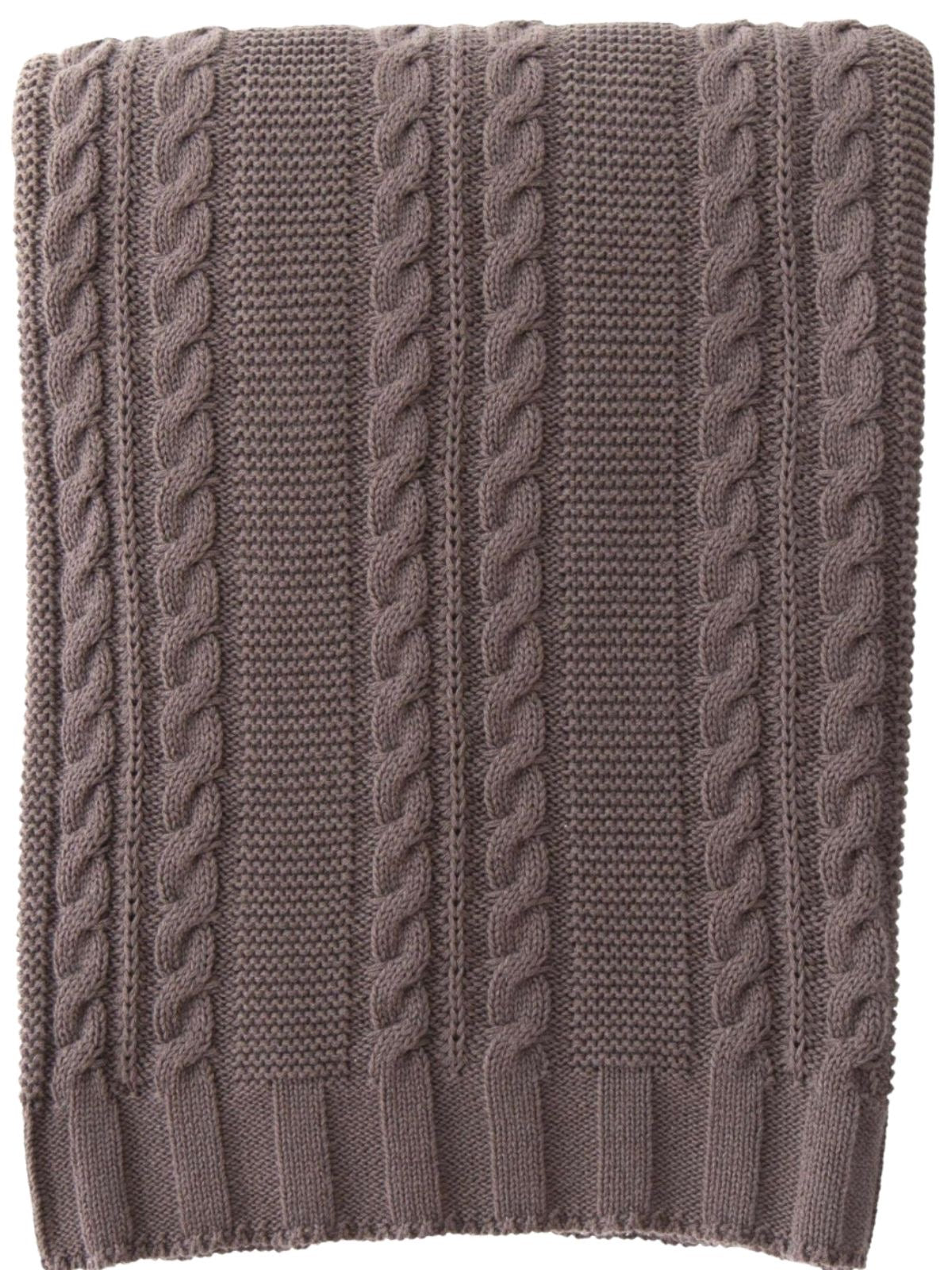 100% Cotton Cable Knit Decorative Throw Blanket in Charcoal, 50W x 60L. Sold by KYA Home Decor.