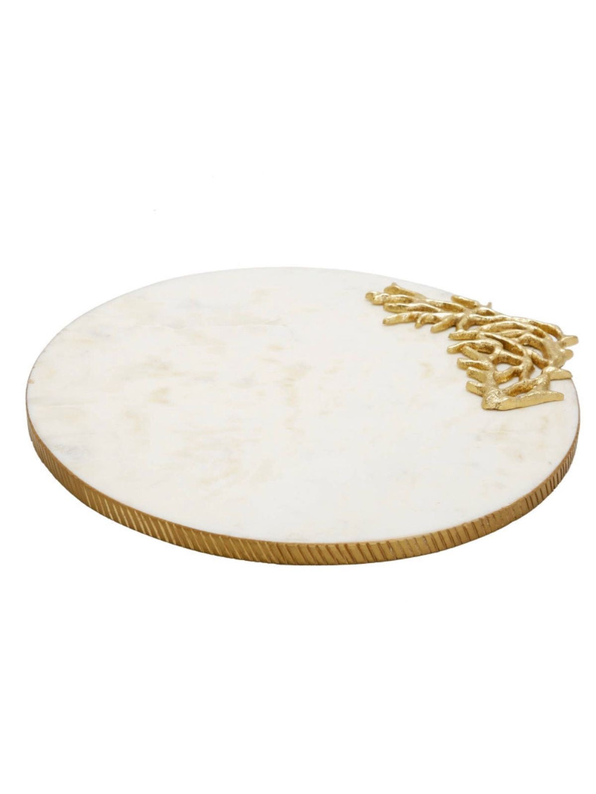 The Nicole Marble round marble tray is perfect to use as a charcuterie board or serving platter. Place candles on or use to style any vignette in your home!