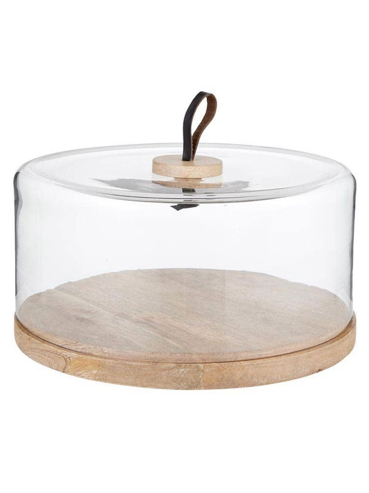 Mango Wood Stand With Glass Dome Sold by KYA Home Decor.